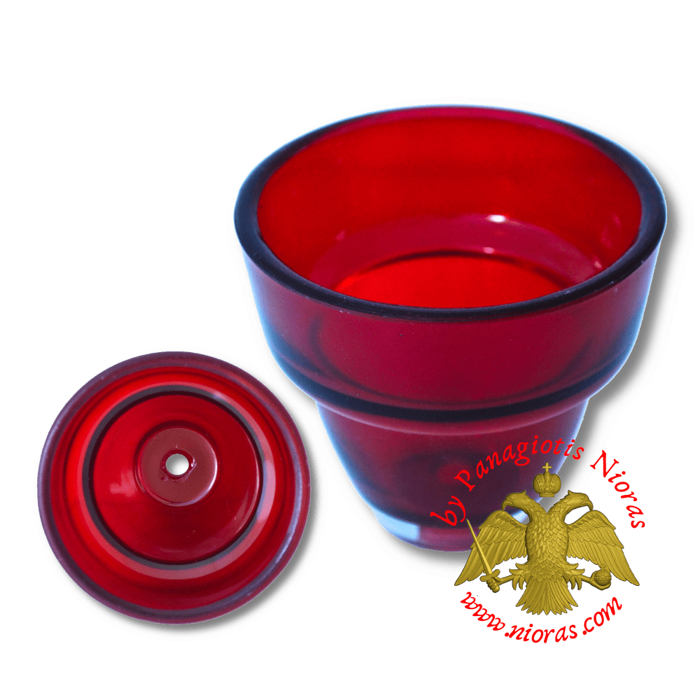Replacement Oil Candle Glass Cup Design  M1 Red 10mm Hole